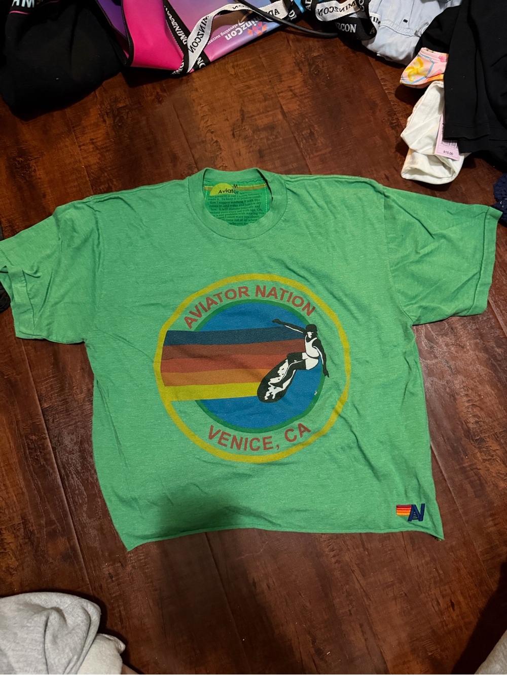 Aviator Nation Green Venice, CA Surfer Graphic Tee